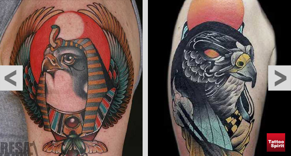 Die ägyptischen Götter Horus und Ra Tattoo Spirit